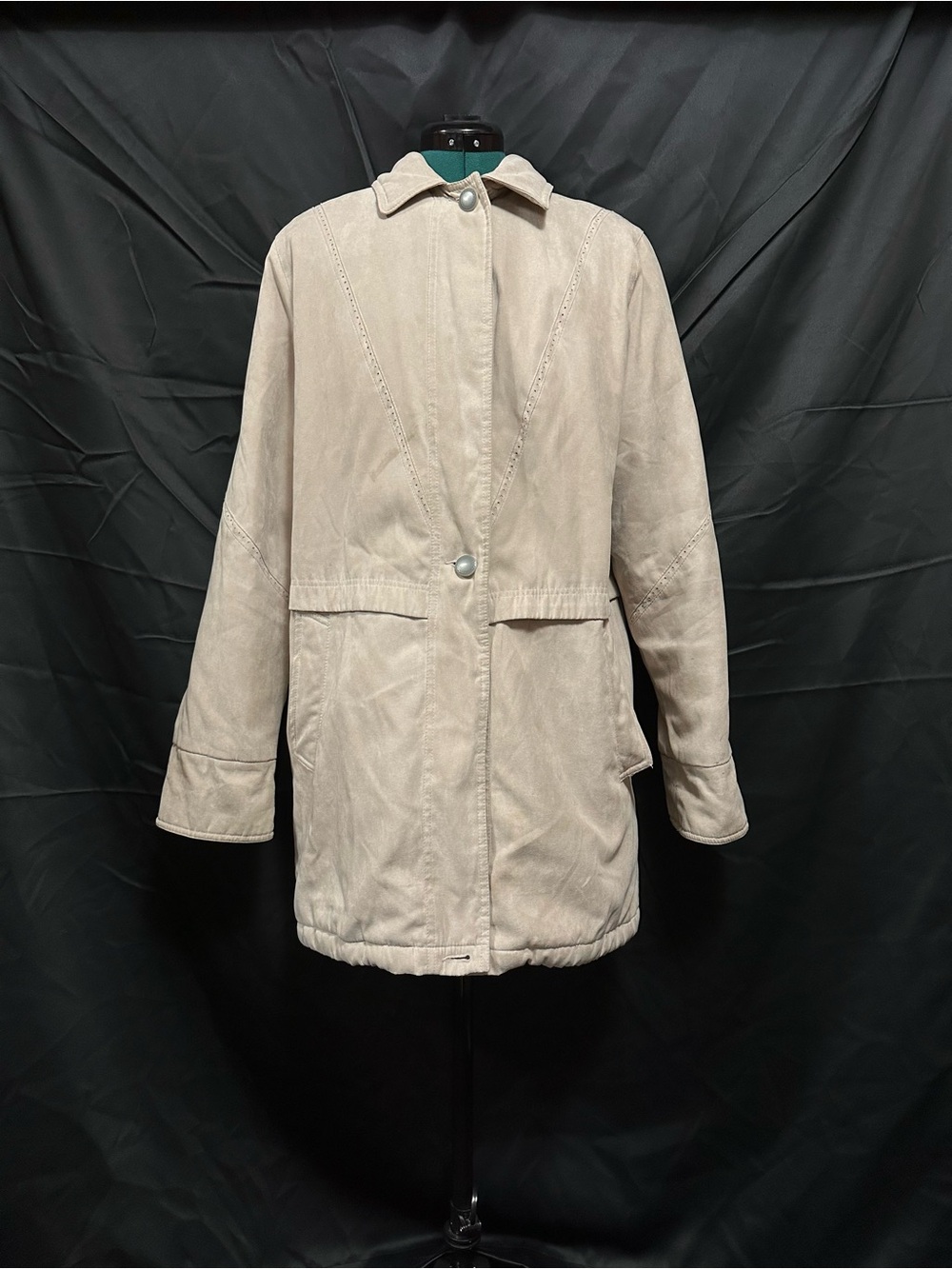 Beige Suede Coat Jacket
